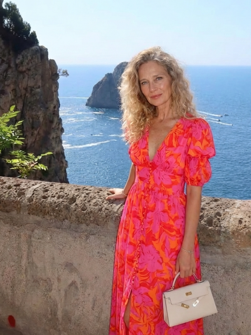 Willow | Robe Midi Florale Col V Manches Bouffantes