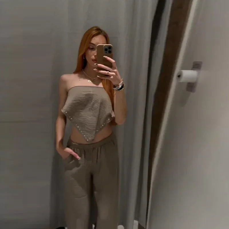 Noelia | Široké kalhoty s asymetrickým šálem