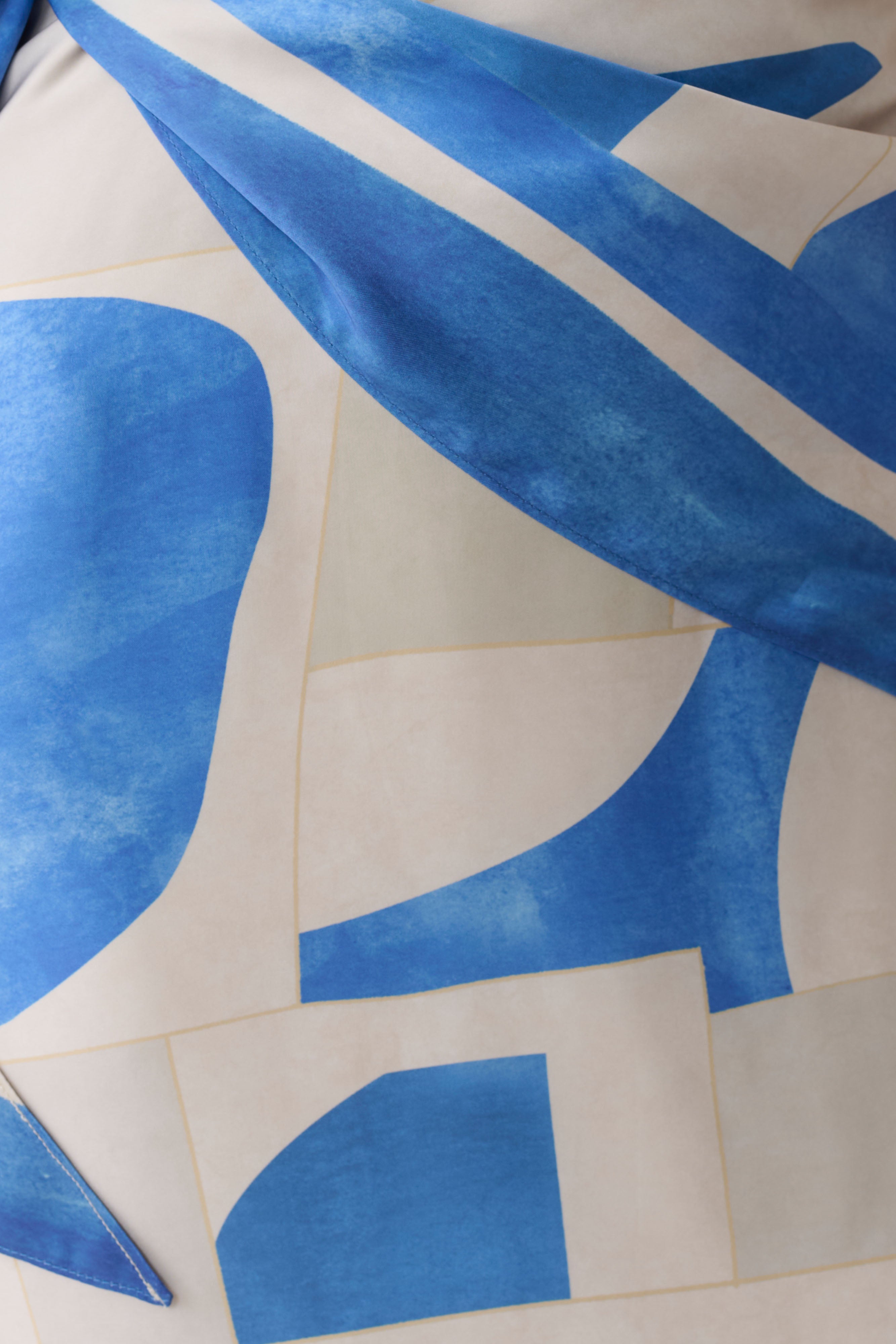 Blue Abstract Halter Maxi Dress