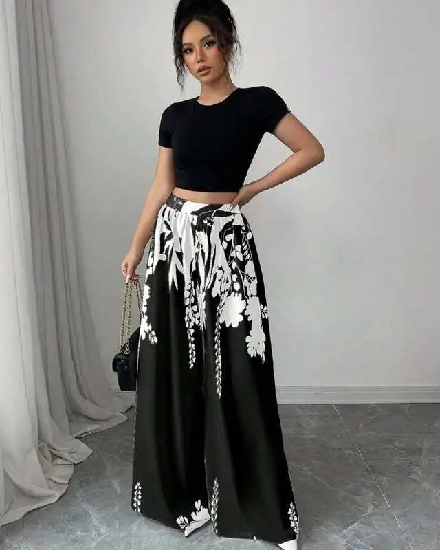 Isla | Pantalón ancho negro fluido