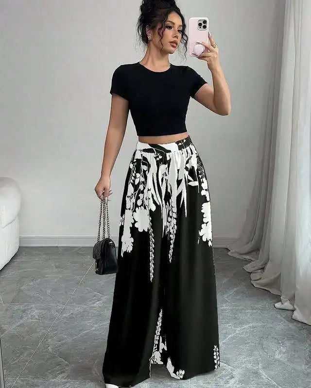 Isla | Pantalón ancho negro fluido