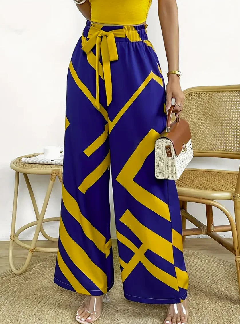 Cleo | Pantalón ancho negro con lazo