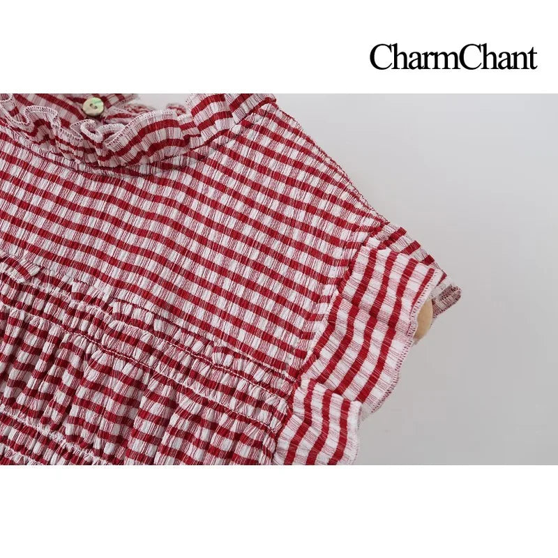 Cherie | Blusa peplum de cuadros vichy