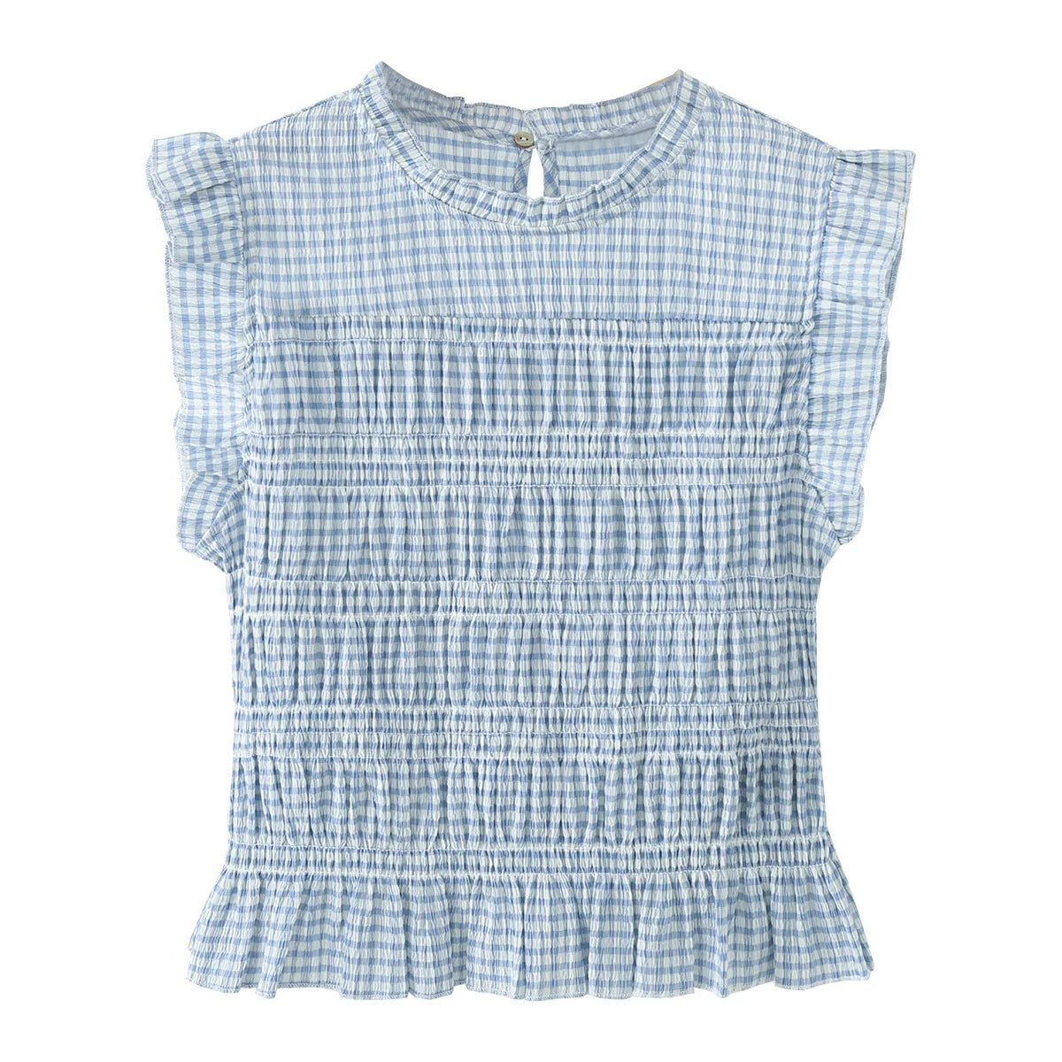 Cherie | Blusa peplum de cuadros vichy