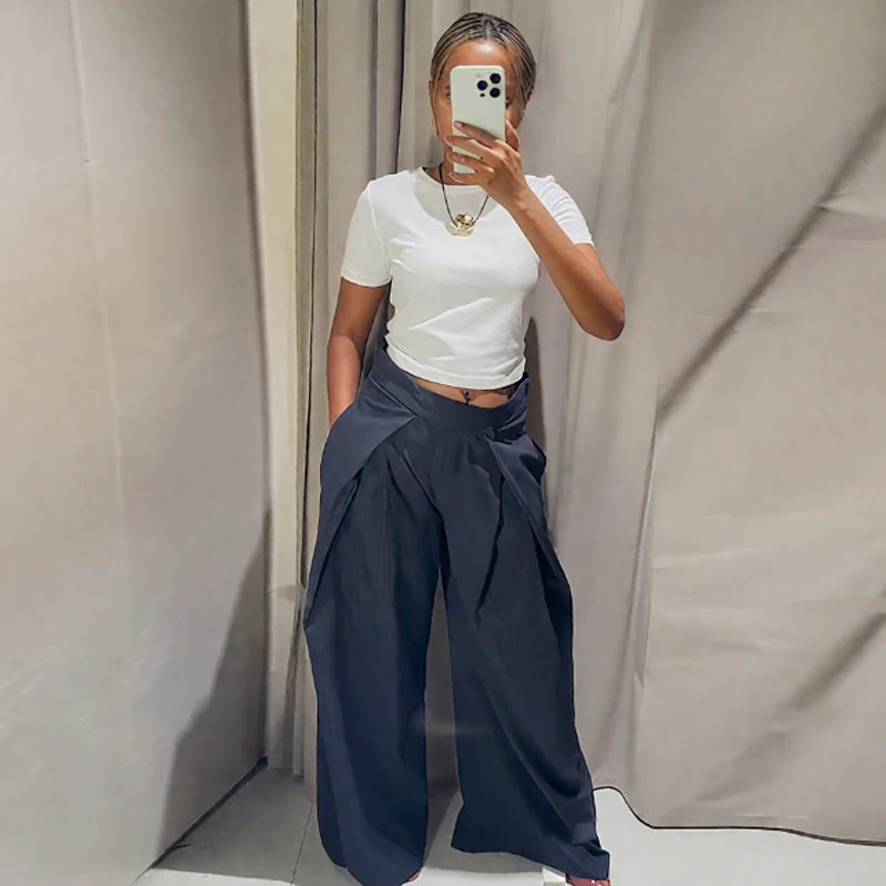 Ingrid | Pruhované oversized kalhoty