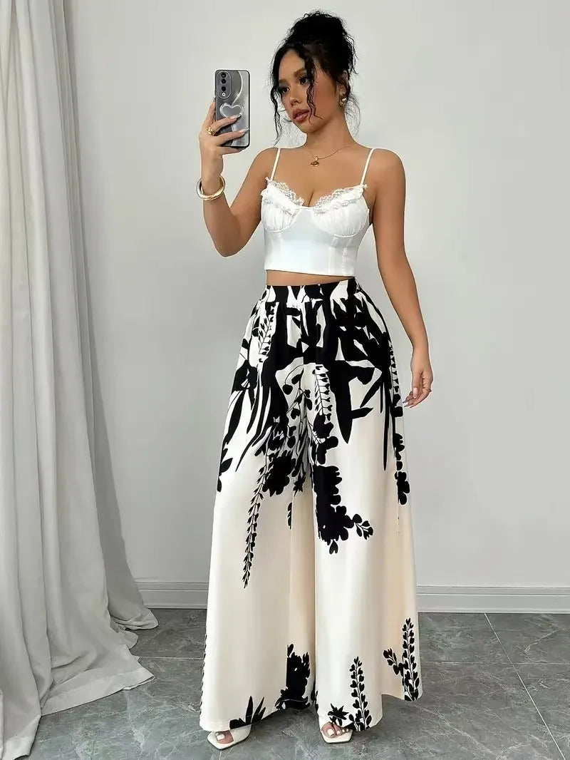 Isla | Pantalón ancho negro fluido