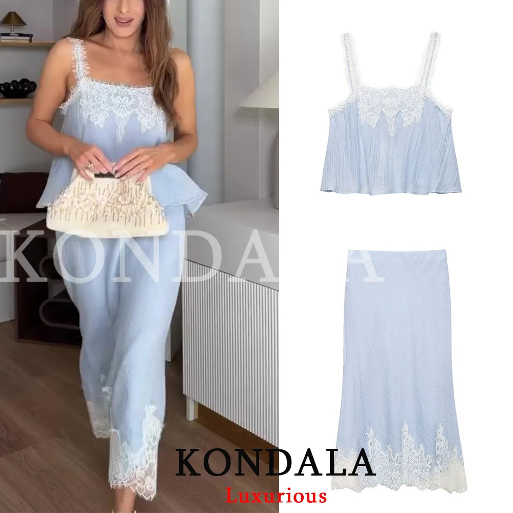 Carmen | Conjunto de encaje top y falda