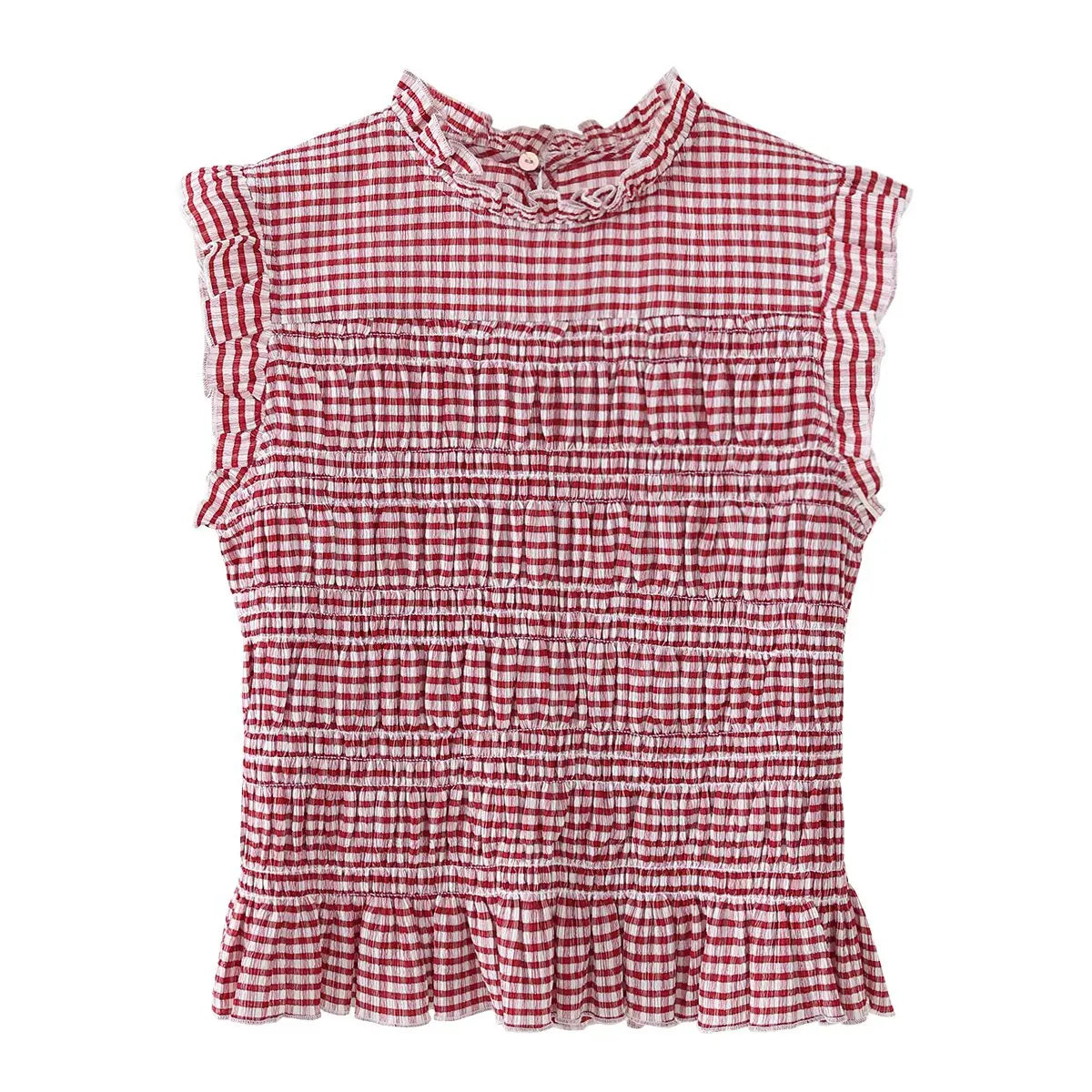 Cherie | Blusa peplum de cuadros vichy