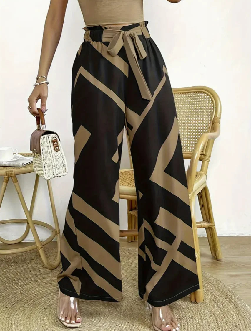Cleo | Pantalón ancho negro con lazo