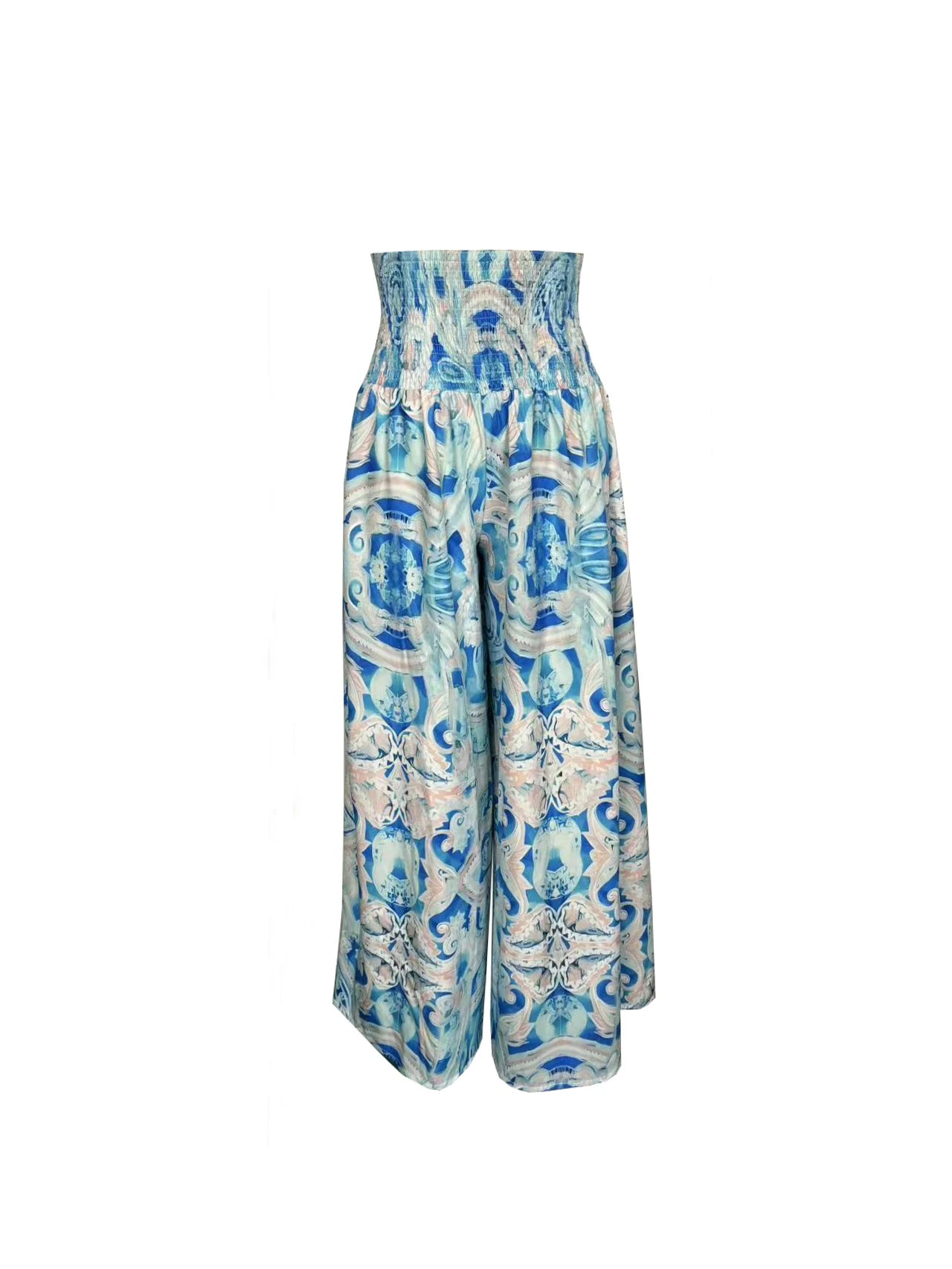 Duna | Pantalón ancho de talle alto azul