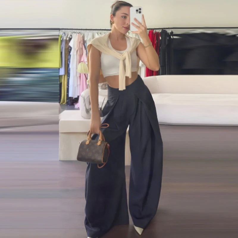 Ingrid | Pruhované oversized kalhoty
