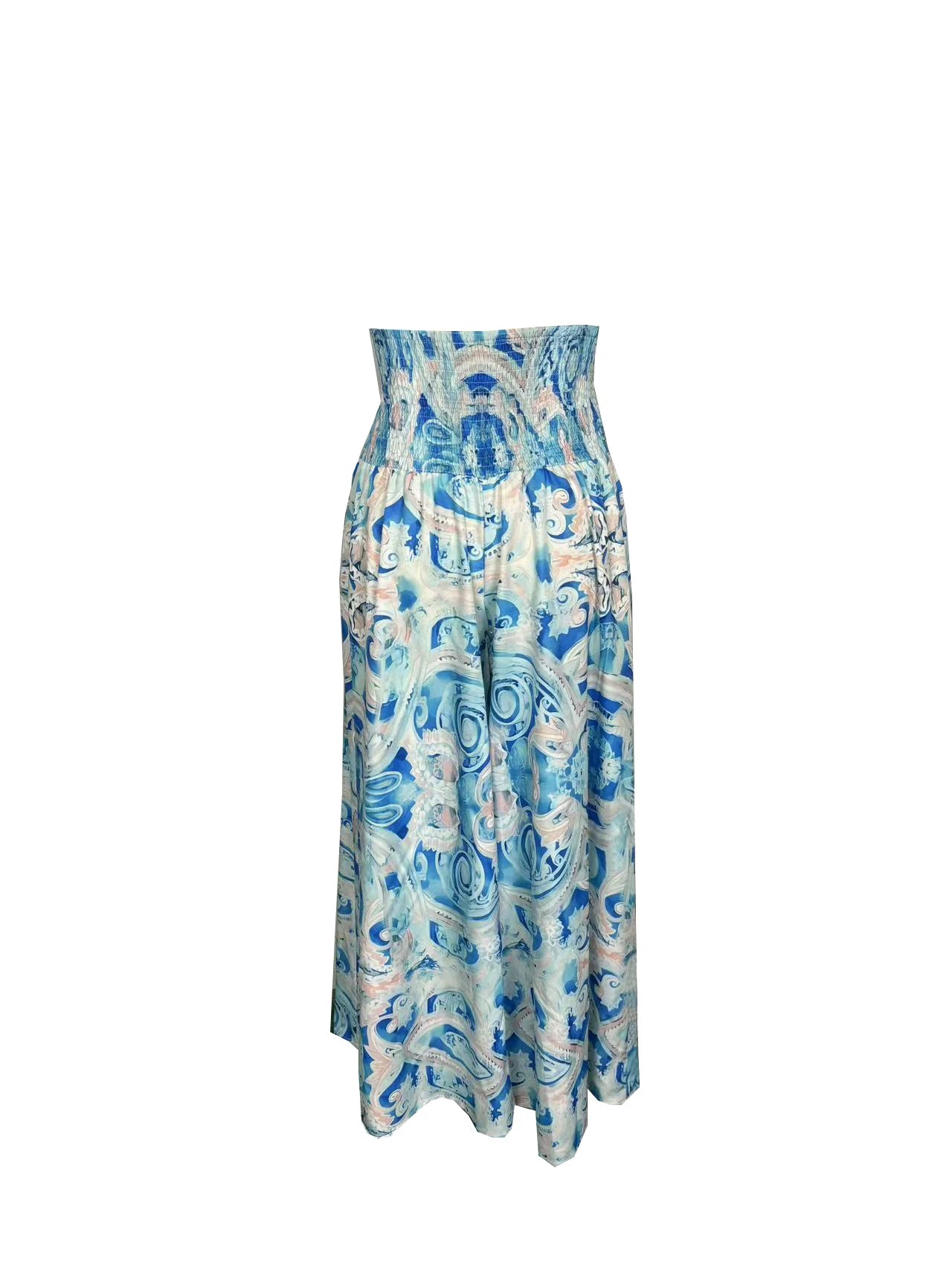 Duna | Pantalón ancho de talle alto azul