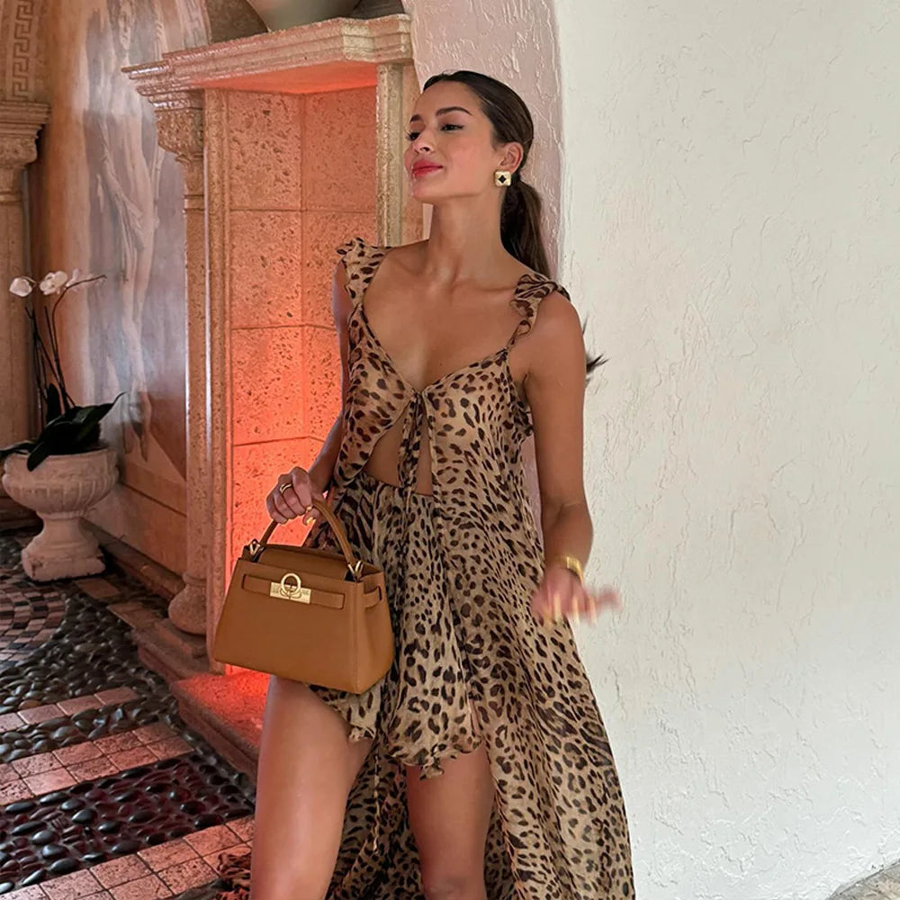 Leona | Conjunto halter estampado leopardo