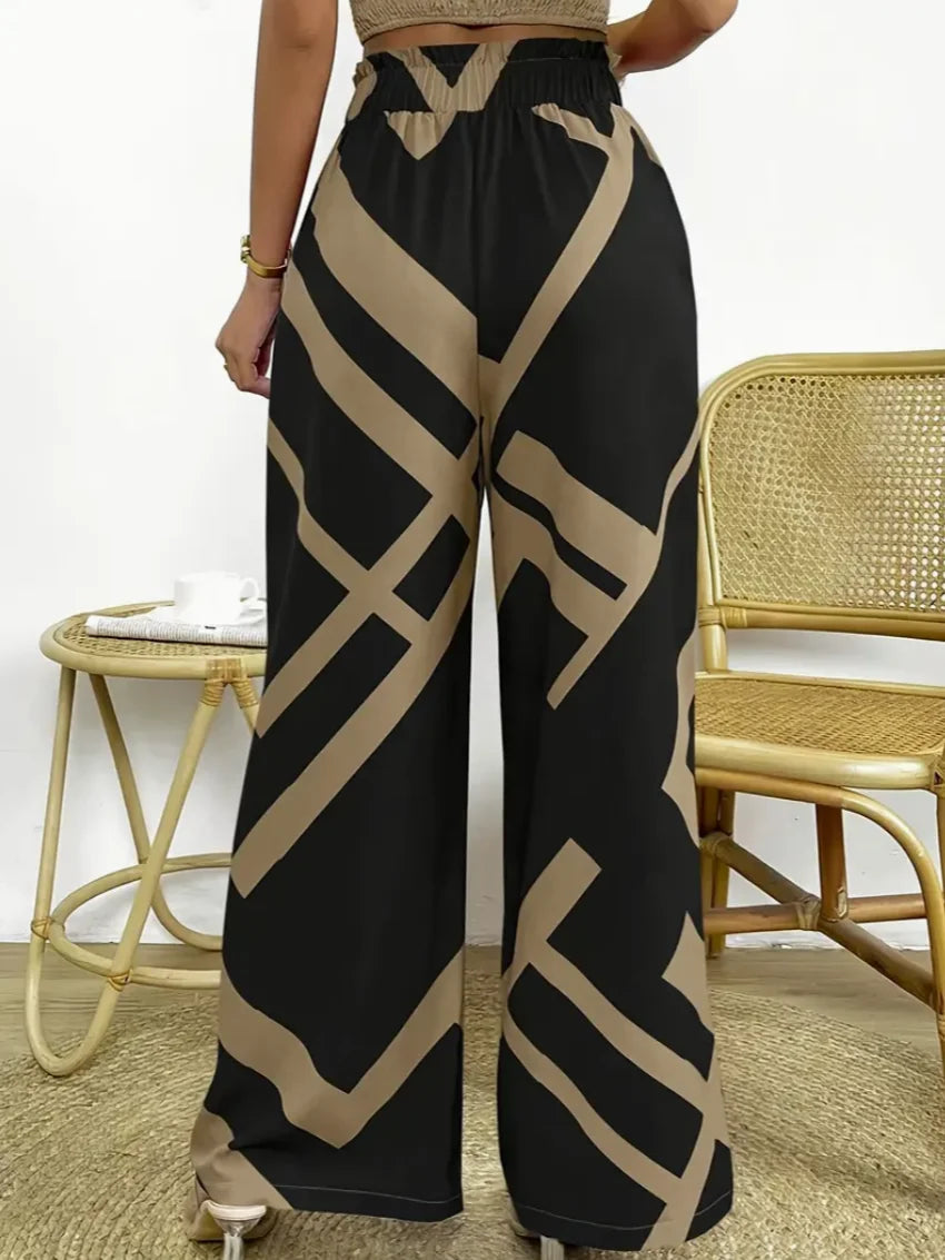 Cleo | Pantalón ancho negro con lazo