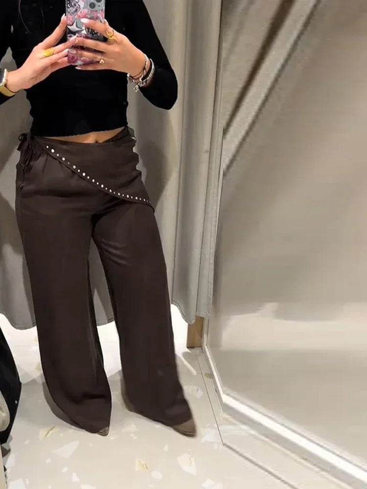 Noelia | Široké kalhoty s asymetrickým šálem
