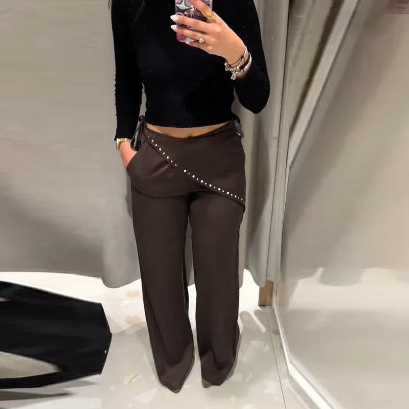 Noelia | Široké kalhoty s asymetrickým šálem