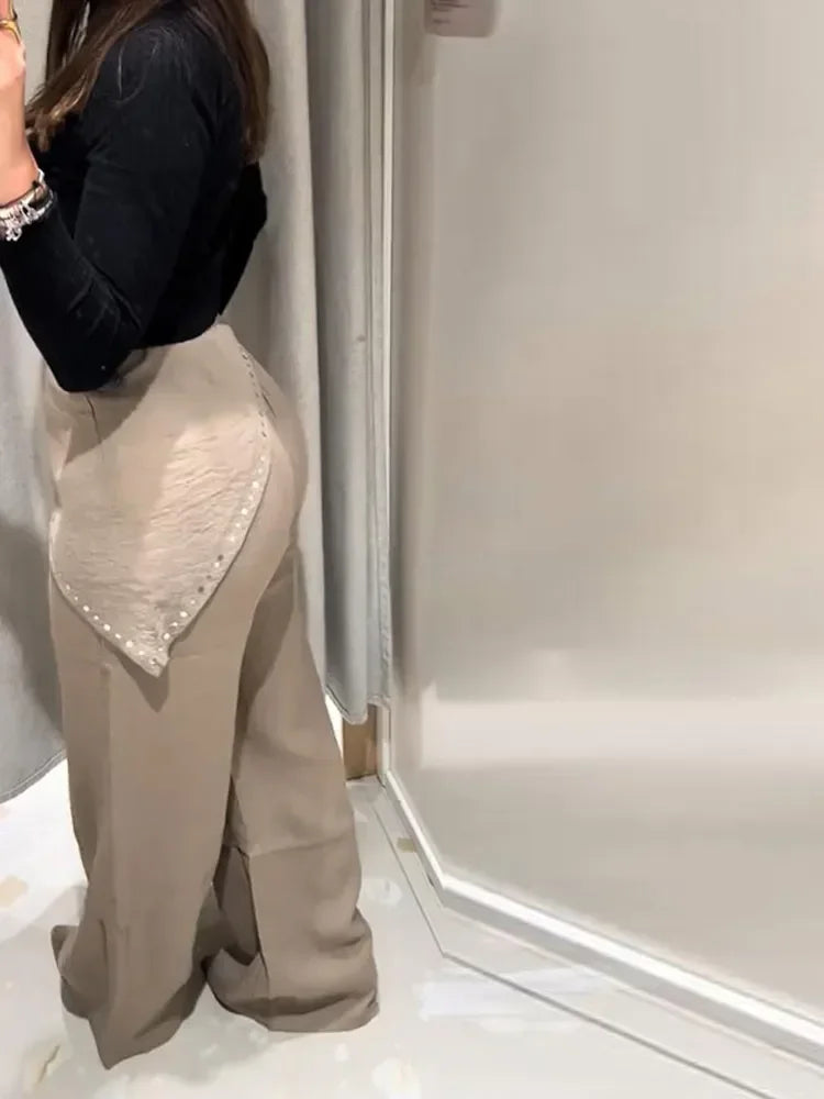 Noelia | Široké kalhoty s asymetrickým šálem
