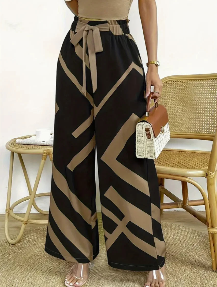 Cleo | Pantalón ancho negro con lazo
