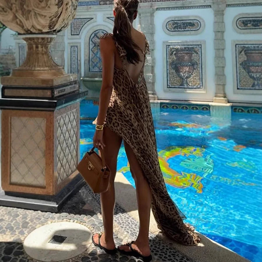 Leona | Conjunto halter estampado leopardo