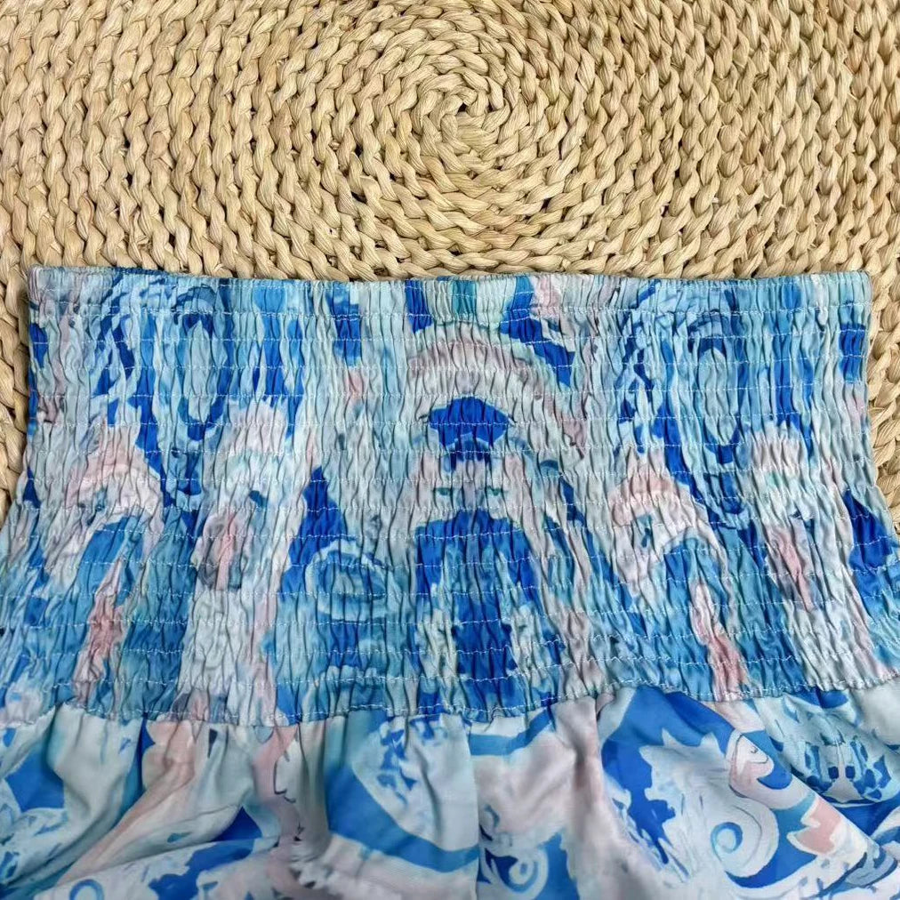 Duna | Pantalón ancho de talle alto azul