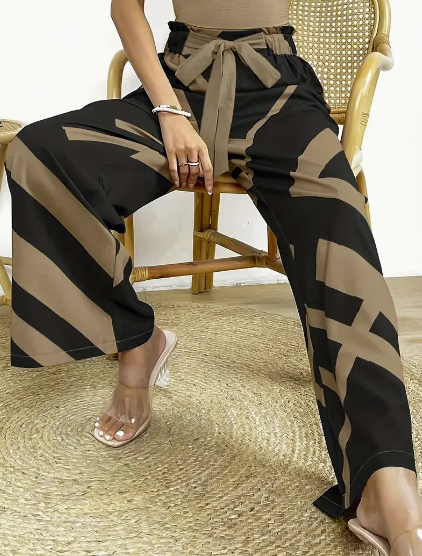 Cleo | Pantalón ancho negro con lazo